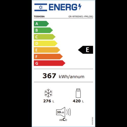 מקרר 4 דלתות טושיבה  - 696 ליטר Toshiba GR-RF900WI1-PML גימור נירוסטה מושחרת