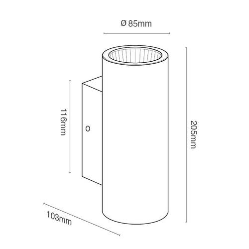 צמוד קיר UPnDOWN עדן לבן IP65 Hongli 2x16W 3000K יורולוקס 
