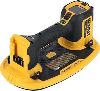 ונטוזת ואקום נטענת DEWALT DCE592 GRABO 20V MAX - גוף בלבד עם מסך צבע, מד לחץ ואטם ספוג להרמת זכוכית ואריחים