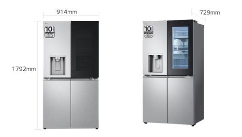 מקרר 4 דלתות LG GMG960 – ‏638 ליטר עם Knock Knock ובר מים וקרח גימור נירוסטה