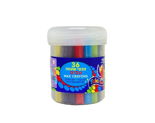 צבעי שעווה עבים תוכי בכוס - 36 יח׳