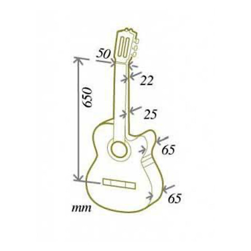 גיטרה קלאסית דקת גוף מוגברת Cuenca 30 CT E1 Cutaway