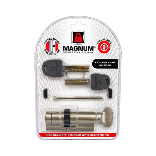 צילינדר ביטחון 76 מ״מ גלגל־כפתור MAGNUM עם כרטיס בקרת שכפול