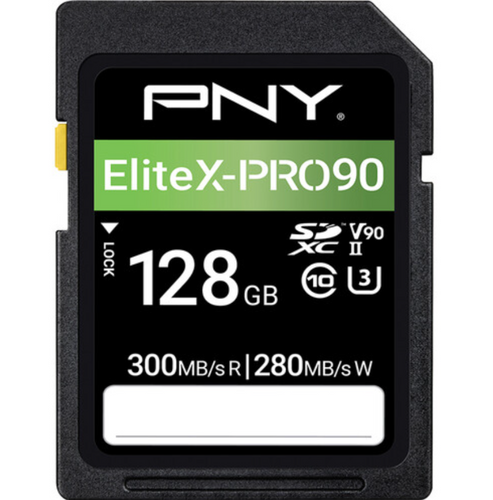 כרטיס זיכרון PNY EliteX-PRO90 SDXC UHS-II 128GB 300MB/s V90