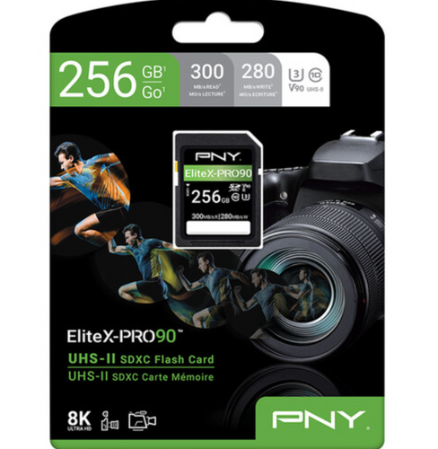 כרטיס זיכרון PNY EliteX-PRO90 SDXC UHS-II 256GB 300MB/s V90