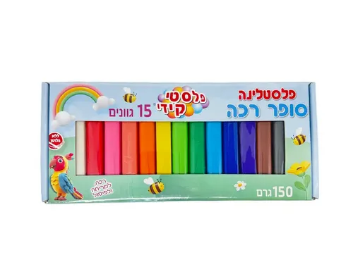 פלסטלינה 150 גרם 15 צבעים