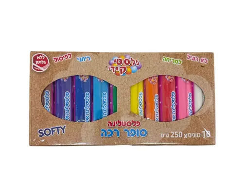 מארז פלסטלינה פלסטי קיד 10 יח 250 גרם