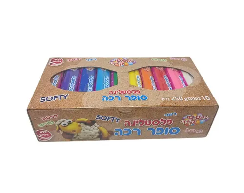 מארז פלסטלינה פלסטי קיד 10 יח 250 גרם
