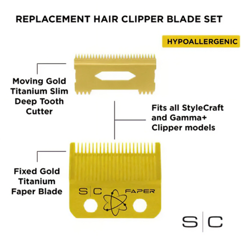סט סכינים Faper DLC Gold + Slim Deep DLC למכונות STYLECRAFT