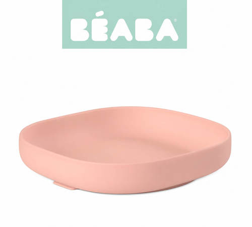 צלחת סיליקון נצמדת בוואקום ורוד Beaba