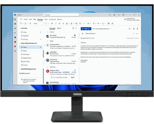 מסך מחשב Lenovo ThinkVision S24-4e 64B5KAT1IS VESA+Tilt 23.8