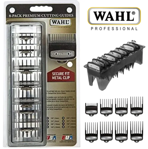 סט 8 מסרקי הגבהה מקוריים למכונת תספורת WAHL כולל מעמד – דגם 3170-600