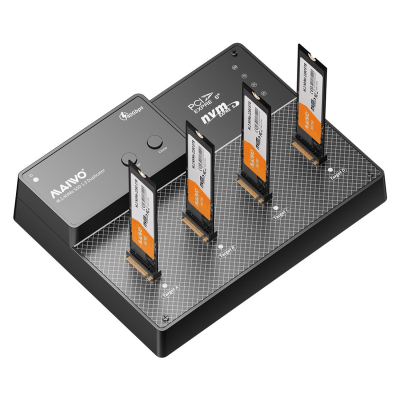 מארז ומשכפל MAIWO K3015P4 ל-4 כונני M.2 NVMe SSD בחיבור USB-C 40Gbps
