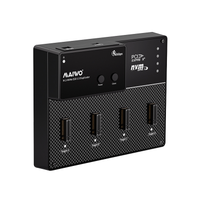 מארז ומשכפל MAIWO K3015P4 ל-4 כונני M.2 NVMe SSD בחיבור USB-C 40Gbps