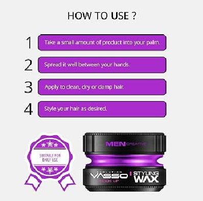 ווקס מקצועי לשיער VASSO Hook Up ‏150 מ״ל