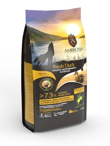 אמברוסיה מזון ללא דגנים לכלב רגיש ברווז | Ambrosia Sensitive Grain Free Duck For Dog