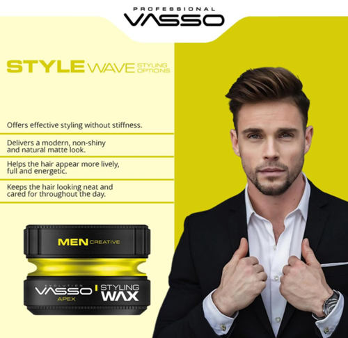 ווקס מקצועי לשיער VASSO Apex Pro-Matte