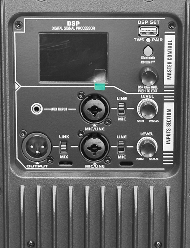 רמקול עץ מוגבר מקצועי 12 אינץ' 1200W הכולל מעבד DSP, בלוטות', טכנולוגיית TWS וצג LCD