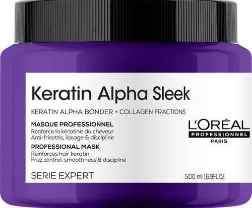 מסכה מקצועית לשיער KERATIN ALPHA SLEEK להחלקת השיער 500ML
