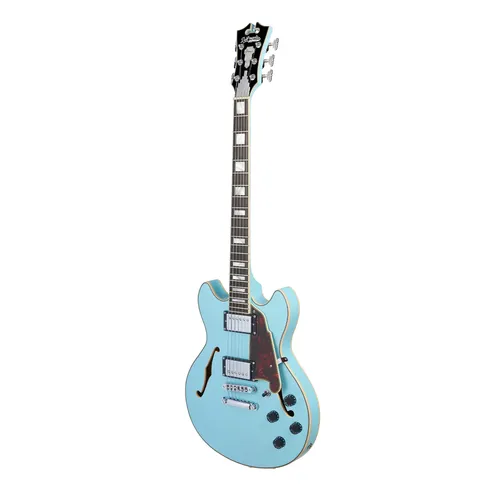 גיטרה חשמלית רבע נפח עם נרתיק D'Angelico Premier Mini DC Sky Blue