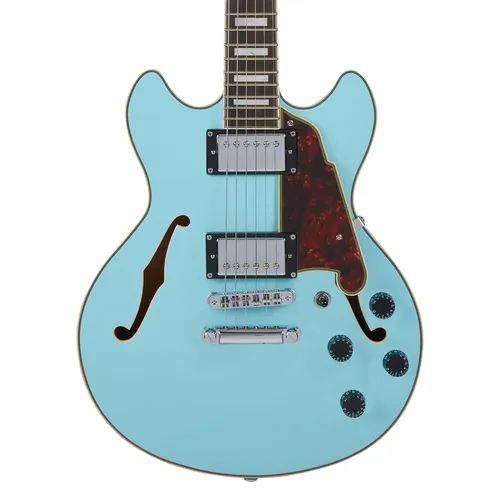 גיטרה חשמלית רבע נפח עם נרתיק D'Angelico Premier Mini DC Sky Blue