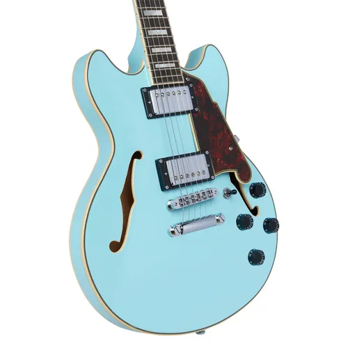 גיטרה חשמלית רבע נפח עם נרתיק D'Angelico Premier Mini DC Sky Blue