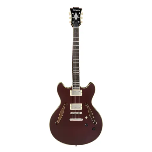 גיטרה חשמלית 1/4 נפח כולל ארגז D'Angelico EXCEL DC TOUR SOLID WINE
