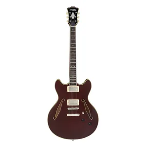 גיטרה חשמלית 1/4 נפח כולל ארגז D'Angelico EXCEL DC TOUR SOLID WINE