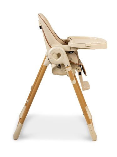 כסא אוכל בעל ריפוד דמוי עור דגם Woody Regular צבע שחור