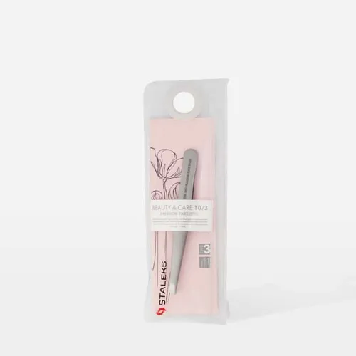 פינצטה לגבות בעלת קצה נטוי רחב מסדרת Beauty & Care דגם 10/3 TBC - סטאלקס פרו Staleks Pro