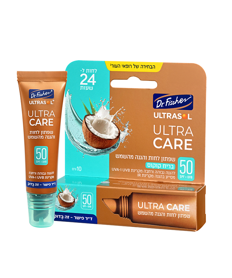 שפתון לחות והגנה מהשמש SPF50 קוקוס Dr. Fischer