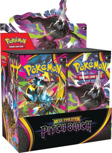 POKEMON TCG MEGA EVOLUTION PITCH BLACK BOOSTER BOX - 36 PACKS   קלפי פוקימון 