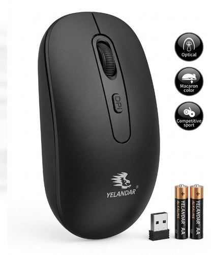 YELANDAR עכבר אופטי אלחוטי 2.4GHZ  שחור 