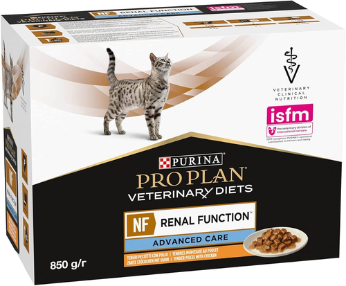 10 יחידות פורינה פאוץ רנאל Purina Pro Plan NF מזון וטרינרי לחתולים 85 גרם 