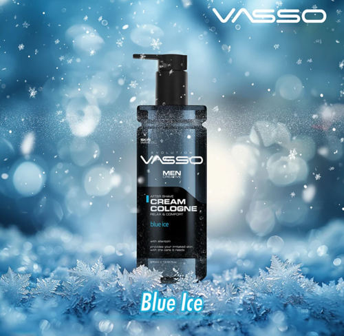 קרם קולון לאחר גילוח Blue Ice לעור רגיש 370 מ״ל VASSO