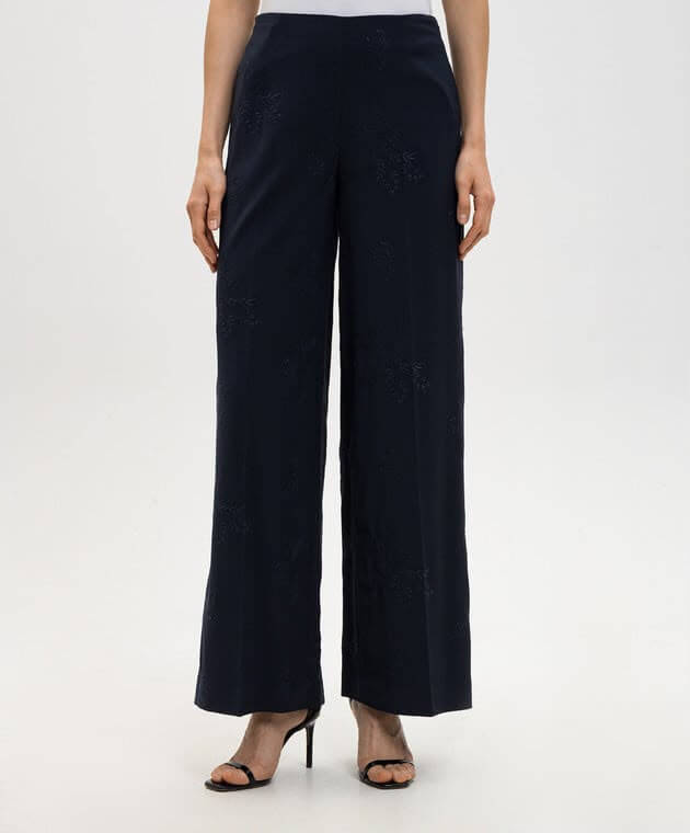 Embroidered palazzo trousers