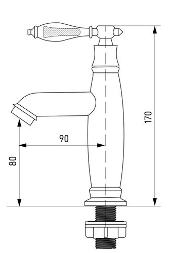 ברז פרח מים קרים רטרו כרום AQUILA