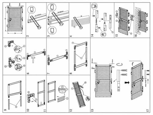 מסגרת אלומיניום לבן לדלת DIY כולל רשת ליתושים ומעופפים 