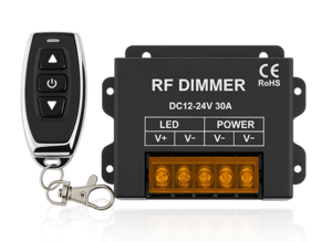דימר עמעם סיבובי עם שלט 12/24V 30A לפסי לדים עד 360W/720W ACTEC
