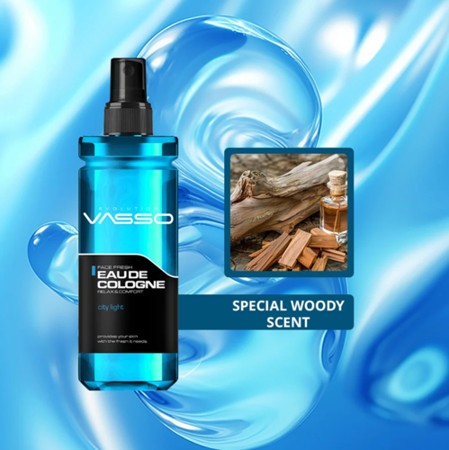 מי קולון לגבר City Light בניחוח עצי 370 מ״ל VASSO 
