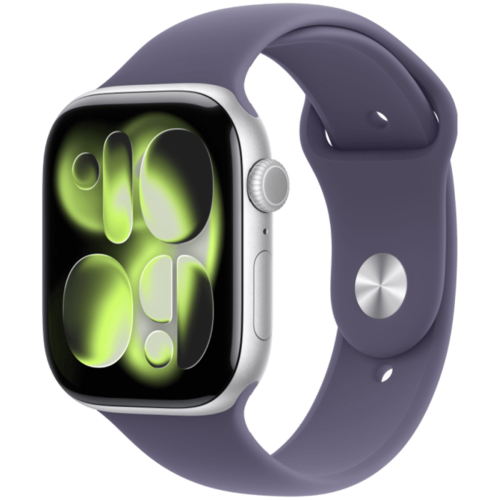 שעון חכם Apple Watch Series 11 GPS 46mm Silver Aluminium Case with Purple Fog Sport Band - M/L - שנה אחריות ע
