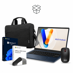 חבילת עבודה ASUS Vivobook 14 Core i3 + Windows 11 Pro + Office 2021 Pro + עכבר + תיק