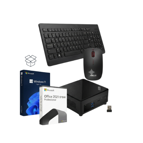 חבילת משרד MSI Cubi 5 Core i3 + Windows 11 Pro + Office 2021 Pro + סט מקלדת ועכבר אלחוטיים