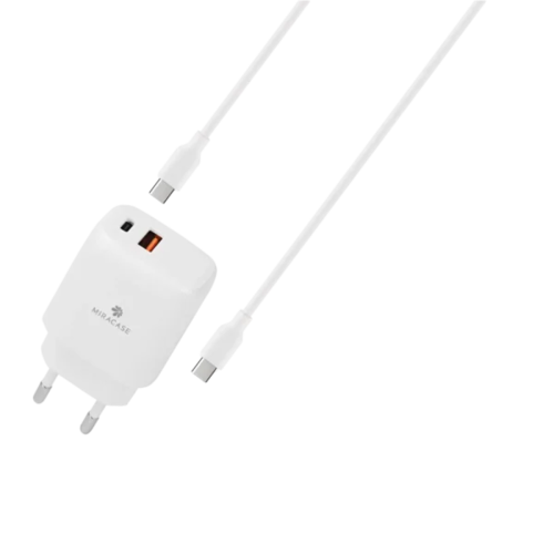 מטען קיר 25W עם כבל type-c to type-c דגם MWC25PQ מבית MIRACASE