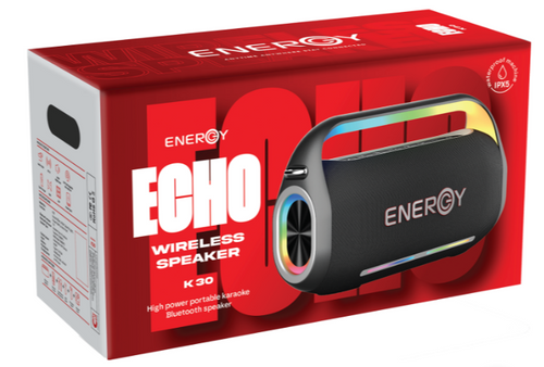 בידורית ניידת Energy Echo K30BT בעוצמה 300W עם שני מיקרופונים אלחוטיים