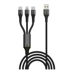 כבל סנכרון וטעינה 3 ב-1 USB to LIGHTNING Type-c x2