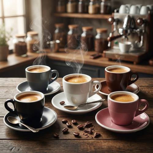 סט 6 כוסות אספרסו + 6 צלוחיות | פורצלן | Barista Prestige  