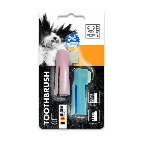 סט מברשות אצבעונים לניקוי שיניים אמ פטס M-PETS