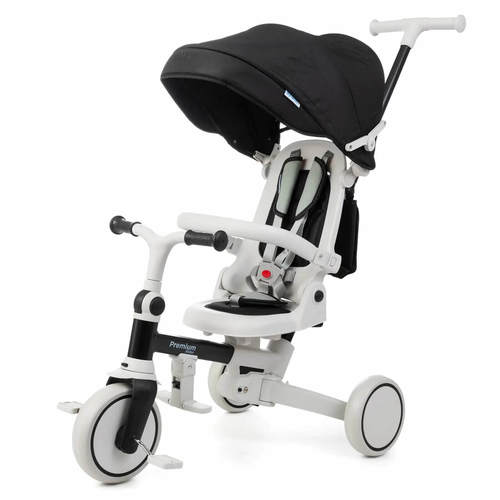 תלת אופן מתקפל דו צדדי 6 מצבי שימוש Premium שחור לבן Infanti