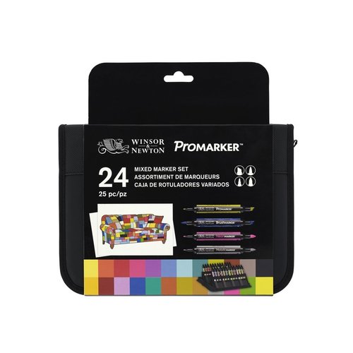 סט של 24 מרקרים מקצועיים לאיור בנרתיק Promarker Wallet set